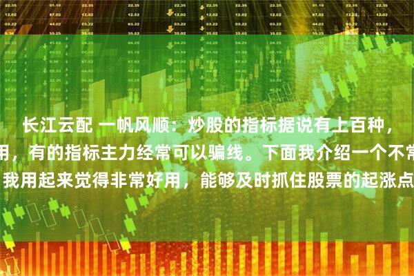 长江云配 一帆风顺：炒股的指标据说有上百种，有的指标复杂深奥不好用，有的指标主力经常可以骗线。下面我介绍一个不常用的指标，我用起来觉得非常好用，能够及时抓住股票的起涨点。这个趋势指标叫CYE，使用方法很简